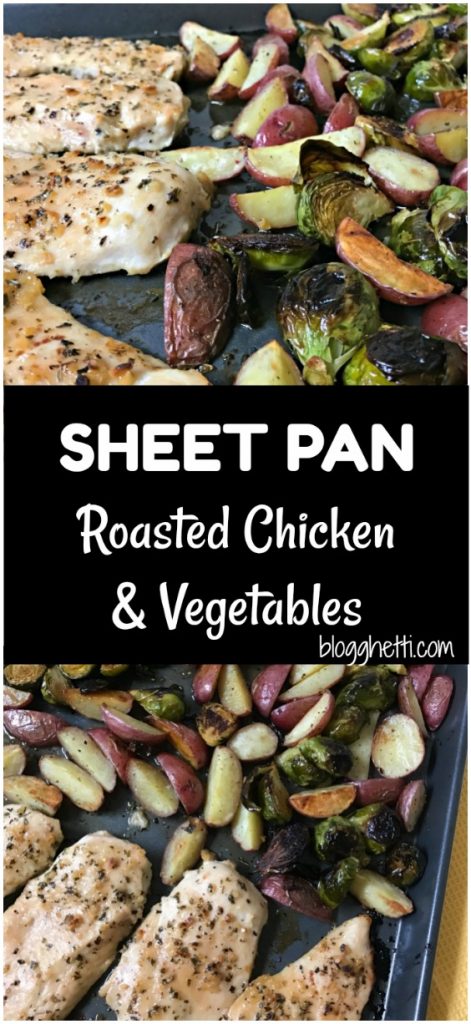 This healthy, simple, and delicious sheet pan roasted chicken and vegetables is ready in 30 minutes. Perfect for busy nights!