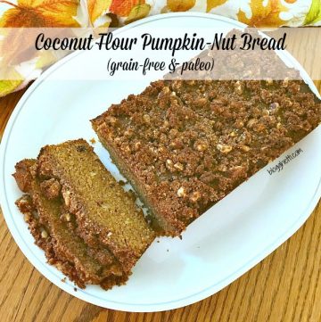 This healthy Coconut Flour Pumpkin Nut Bread is so delicious that unless you know what's in it, you won't believe it's good for you. It's also grain-free and Paleo.