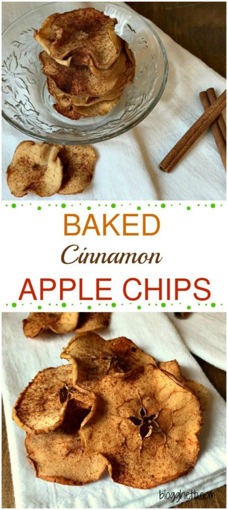 Crispy Baked Cinnamon Apple Chips are a simple and delicious snack idea for anyone. They're easy to make; just slice, sprinkle, and bake! 
