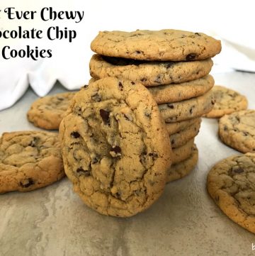 Your quest for the best ever chewy chocolate chip cookie recipe is over. This fabulous chocolate chip cookie is crisp on the outside, soft, and chewy on the inside. Perfection!