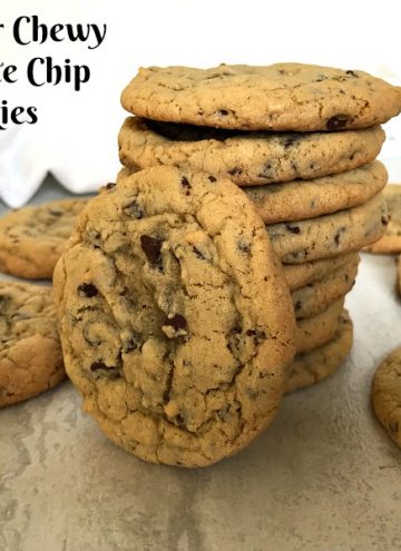 Your quest for the best ever chewy chocolate chip cookie recipe is over. This fabulous chocolate chip cookie is crisp on the outside, soft, and chewy on the inside. Perfection!