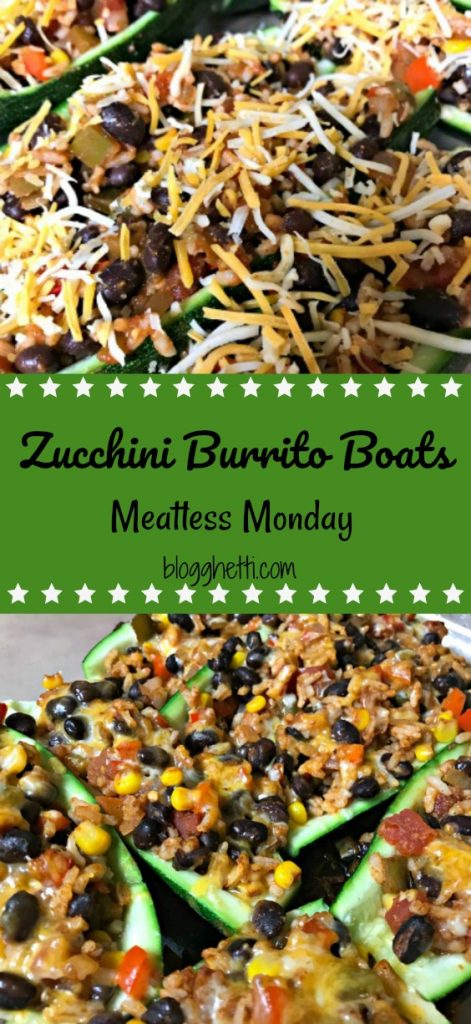 Zucchini burrito boats are so delicious and filling that you won't even notice that they're meatless. They are filled with your favorite salsa, black beans, and rice. 