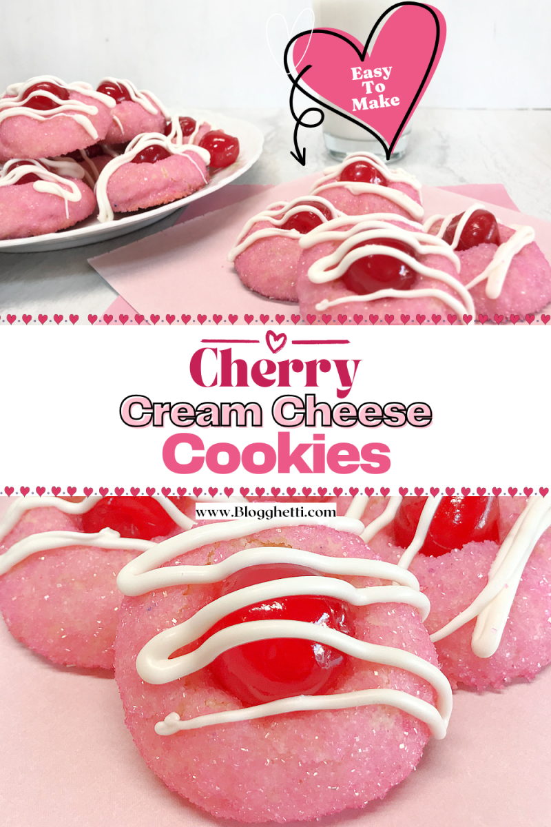 Cherry Cream Cheese Cookies image with text