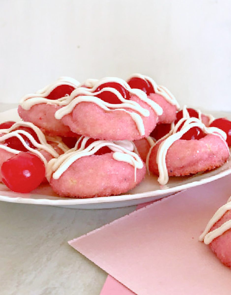 cookies with cherries for Valentine's Day