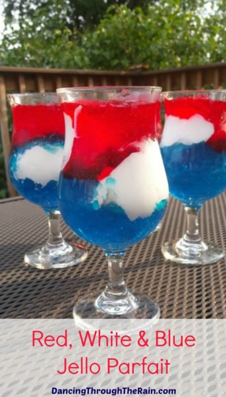 Red, White, and Blue Jello Parfait