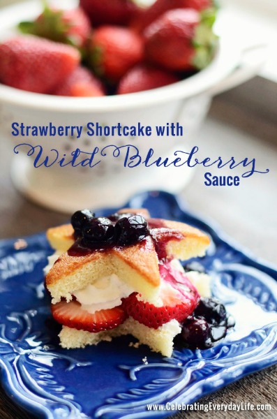 Strawberry Shortcake with Wild blueberry sauce