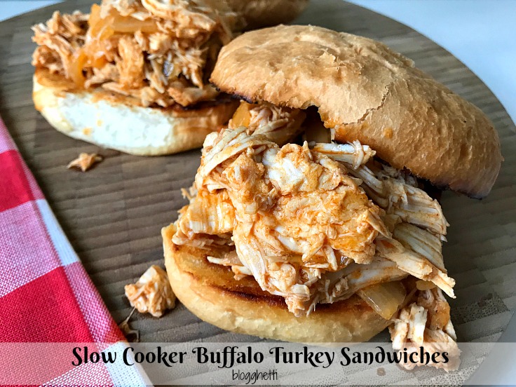 Slow Cooker Buffalo Turkey Sandwiches