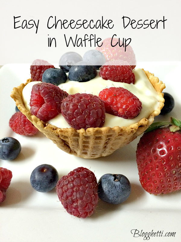 Easy Cheesecake Dessert in a Waffle Cup