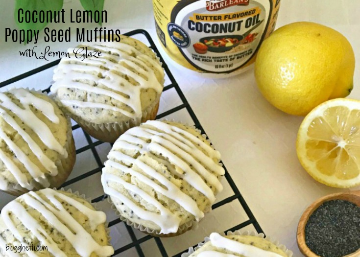 Coconut Lemon Poppy Seed Muffins with Lemon Glaze