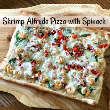 Shrimp Alfredo Pizza with Spinach