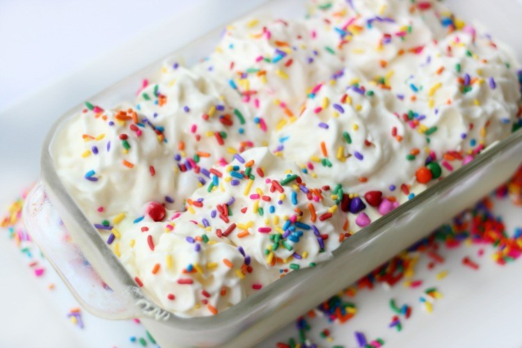 No Churn Cake Batter Ice Cream