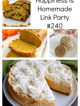 Happiness is Homemade Link Party: Pumkpin Recipes for Fall