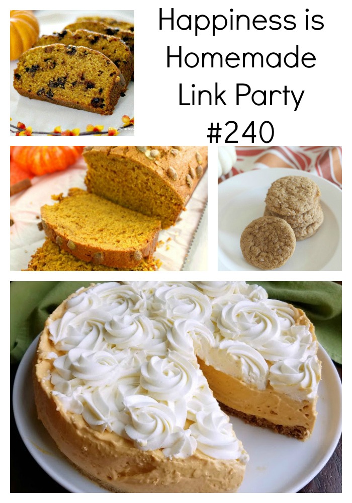 Happiness is Homemade Link Party: Pumkpin Recipes for Fall