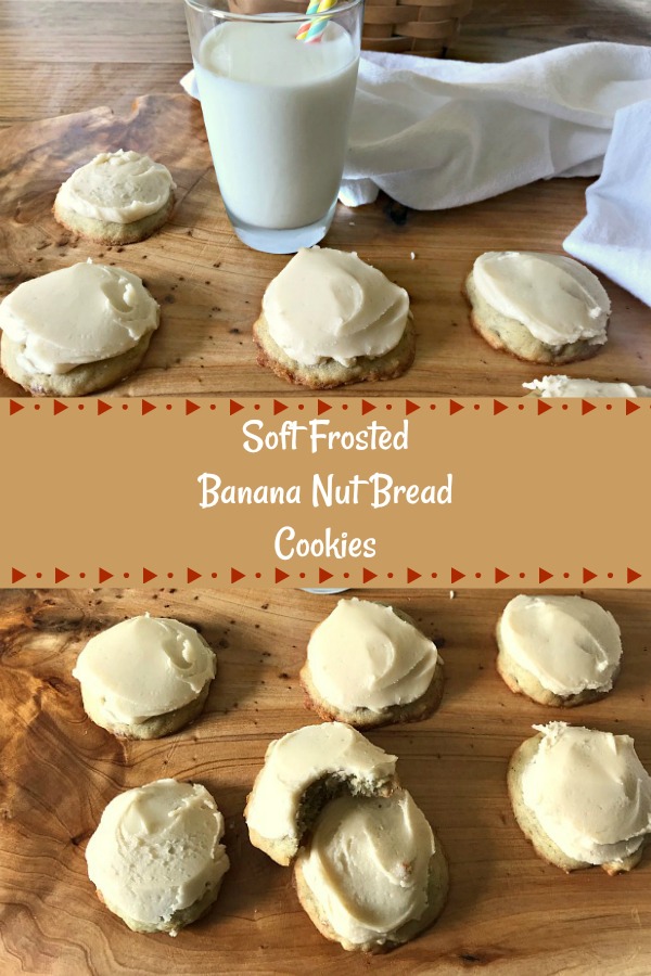 Soft Frosted Banana Nut Bread Cookies