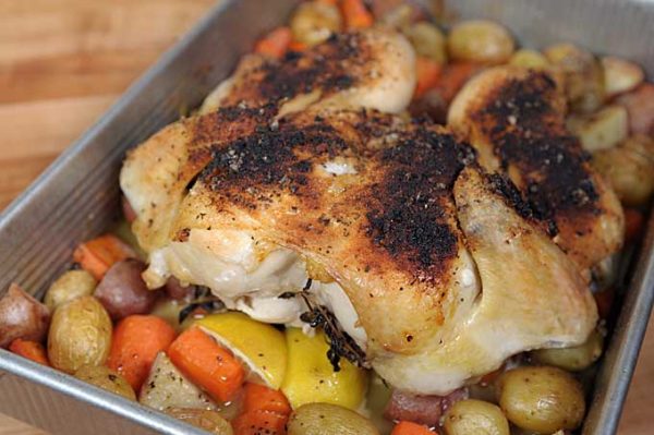 Spatchcocked-Roasted-Lemon-Chicken-with-Potatoes-and-Carrots-Recipe