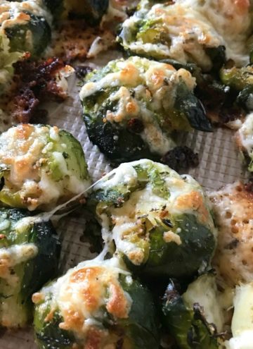 Cheesy Smashed Roasted Brussels Sprouts