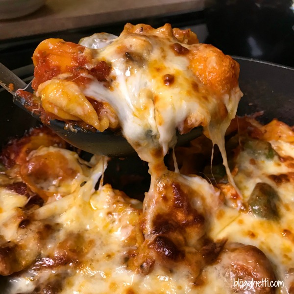 Cheesy Tri-Colored Tortellini Skillet Bake