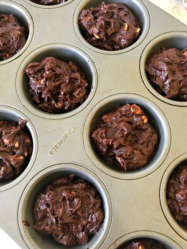 Double Chocolate Peanut Butter Muffins - batter