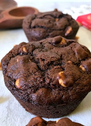 Double Chocolate Peanut Butter Muffins with Divine Chocolate
