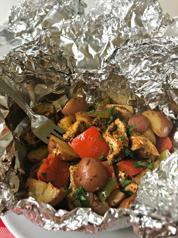 Paleo Chicken and Potato Fajita Foil Packs