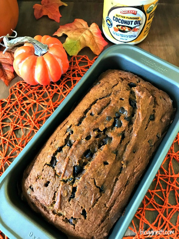 Pumpkin Chocolate Chip Bread with Barlean's