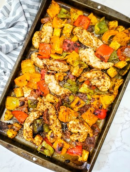 delicious sheet pan chicken and veggie dinner