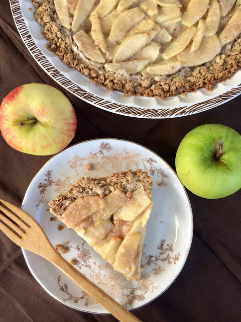 Apple Cream Pie with Oatmeal Crust from Savory Moments
