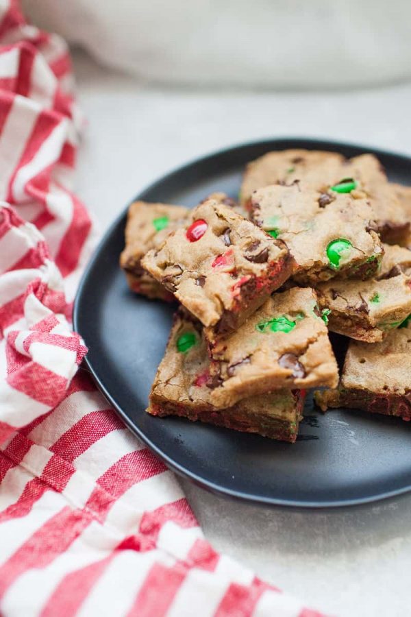 Christmas M&M Cookie Bars from Joyfully Mad