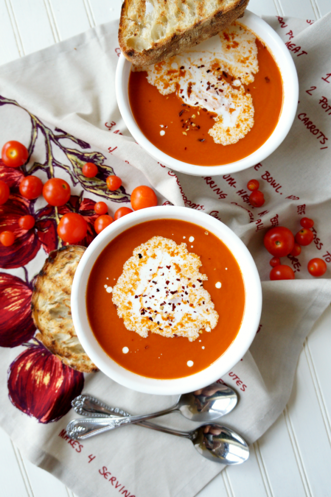 Creamy Tomato Basil Soup from The Baking Fairy