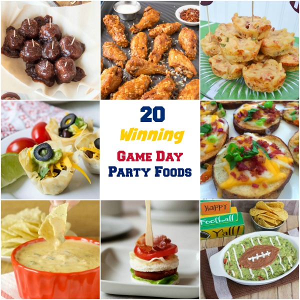 Game Day isn't complete without party food. These 20 Winning  Recipes for Game Day Party Food are easy to make and delicious. Your guests will love them! #footballfood #gameday #roundup