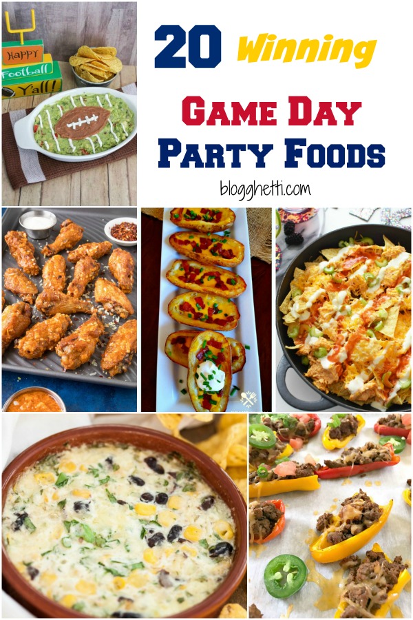 Game Day isn't complete without party food. These 20 Winning  Recipes for Game Day Party Food are easy to make and delicious. Your guests will love them! #footballfood #gameday #roundup 
