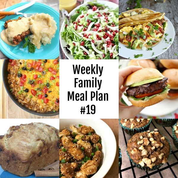 Weekly Family Meal Plan #19