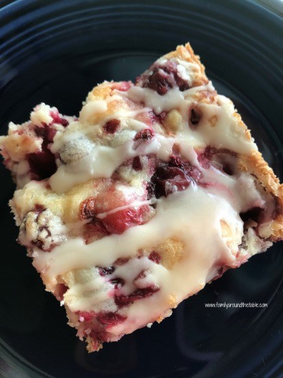 glazed cranberry almond squares from family around the table