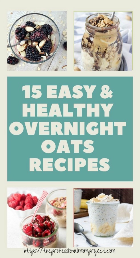 collage of overnight oat recipes