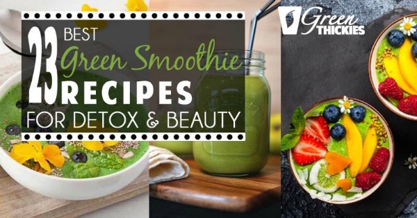 collage of 23 green smoothies