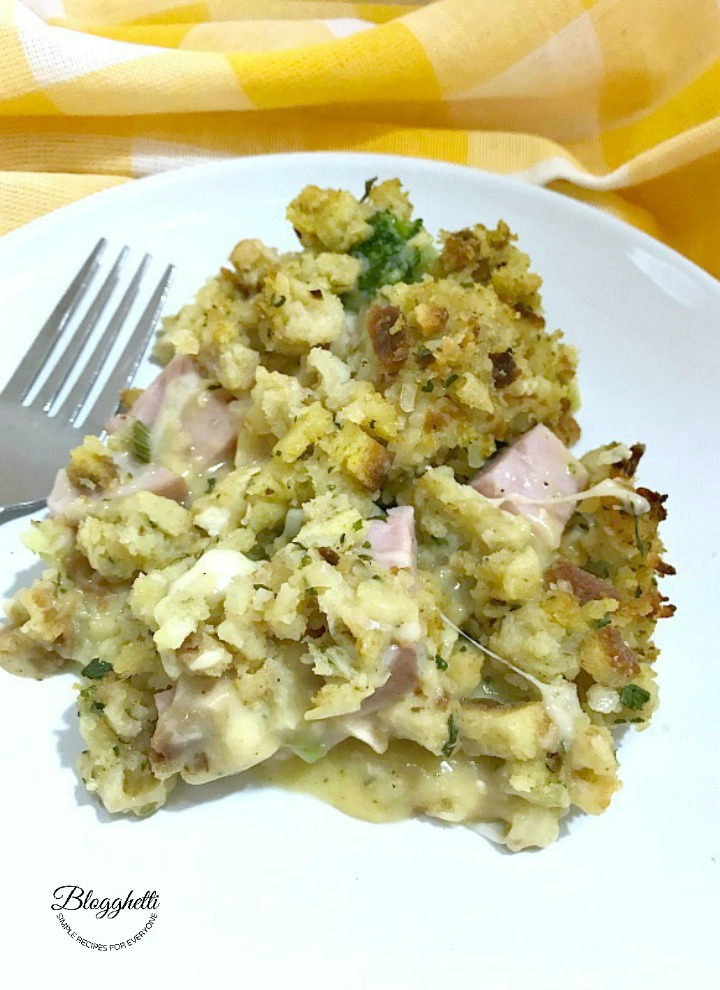 Chicken Cordon Bleu Casserole - serving