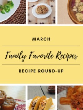 collage of family favorite foods for March