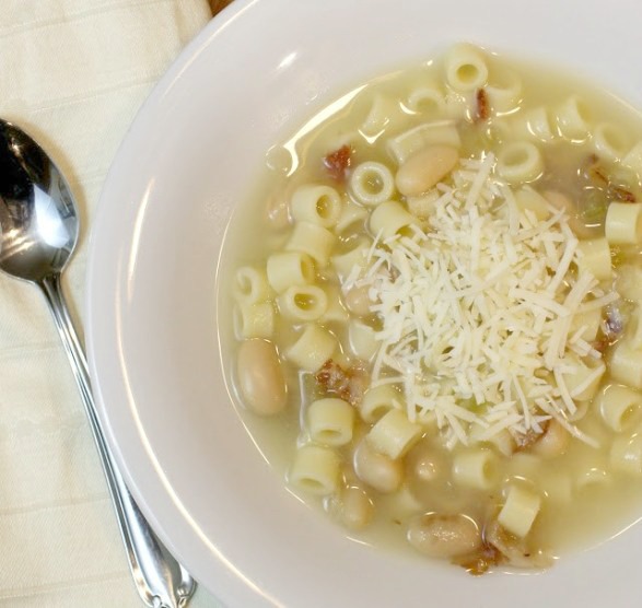 Tuscan White Bean Soup in a bowl 