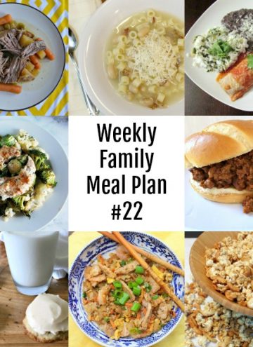 Collage of family dinner ideas for the week