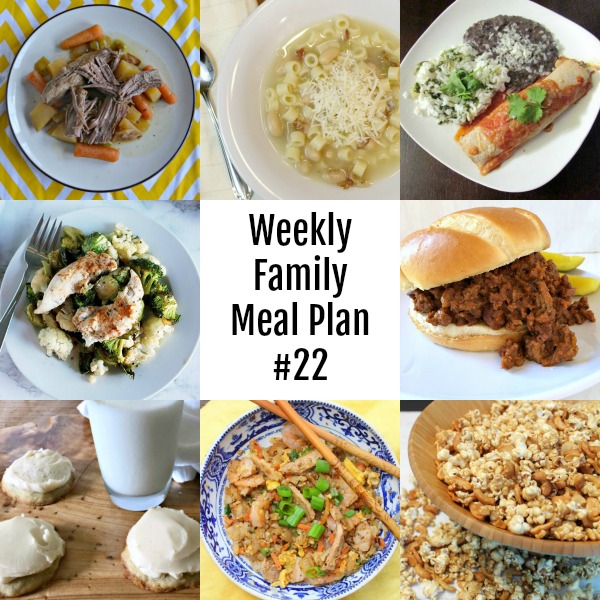 Collage of family dinner ideas for the week