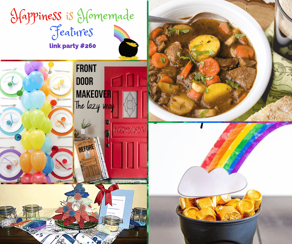 collage of this week's Happiness is Homemade Link Party Features