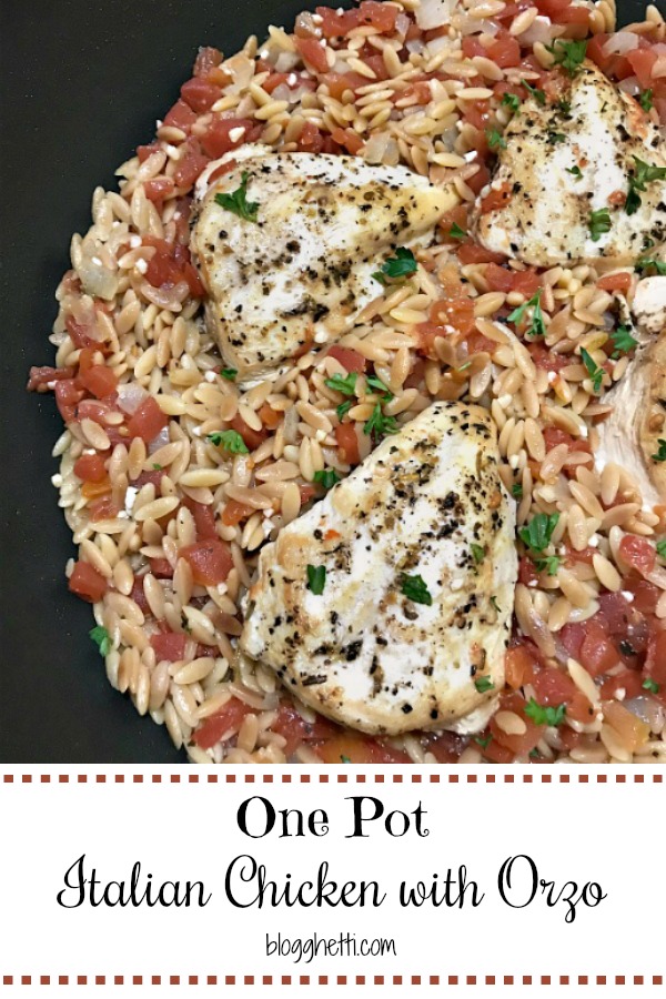 One Pot Italian Chicken with Orzo - pin