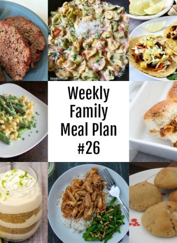 Weekly Family Meal Plan #26 collage