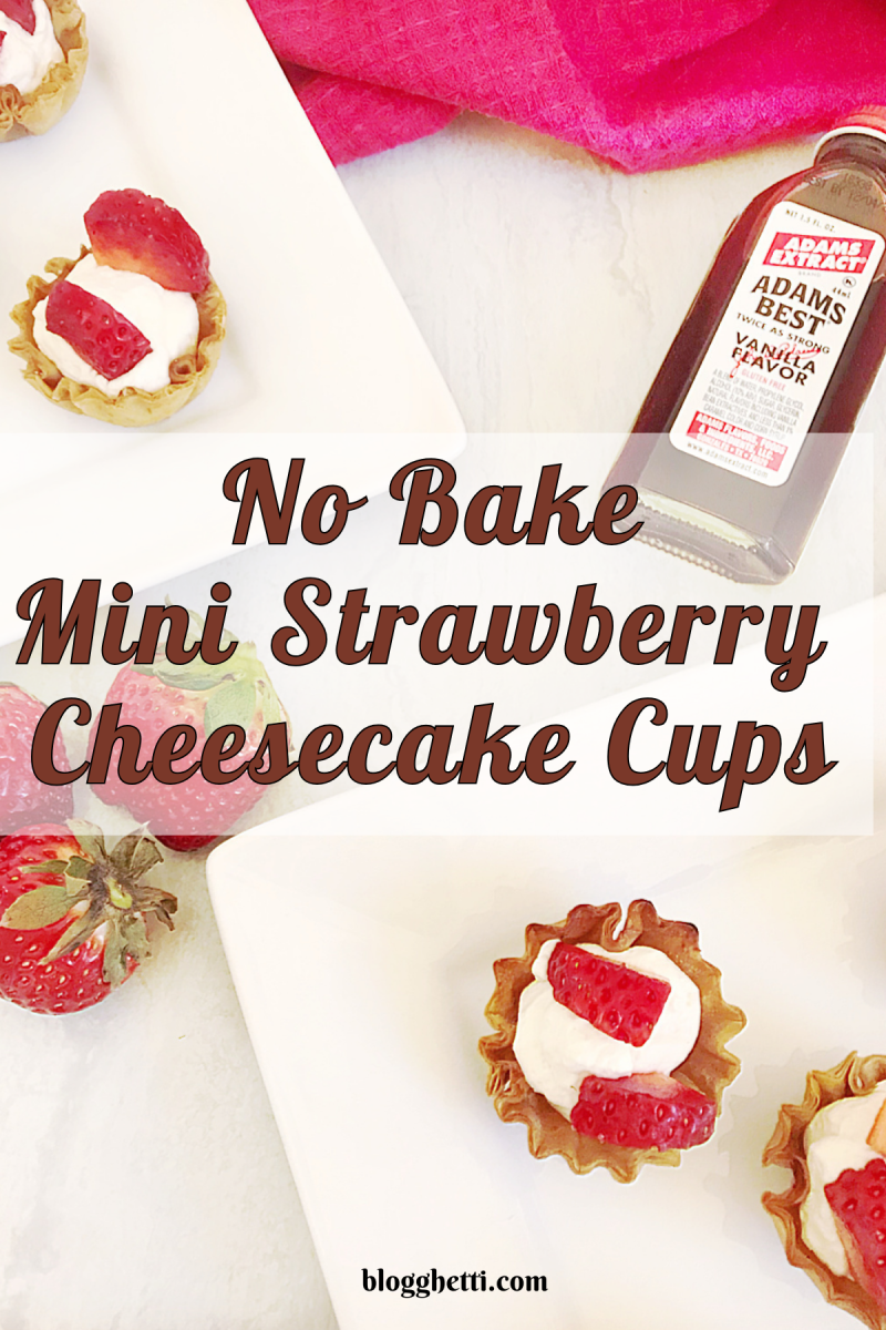 no bake mini strawberry cheesecake cups image