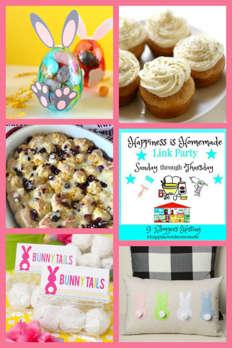 Easter Bunny Crafts and Sweet Treats on Happiness is Homemade Link Party
