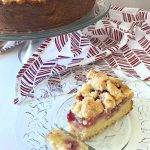 Lemon Raspberry Crumb Cake with slice and fork