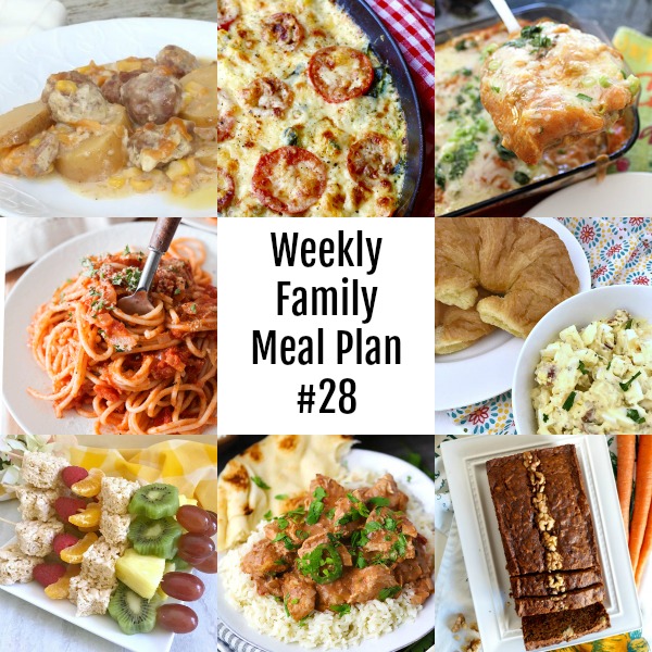 Weekly Family Meal Plan #28