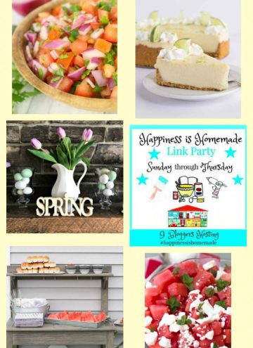 Hppiness is Homemade Link Party collage of features for the week