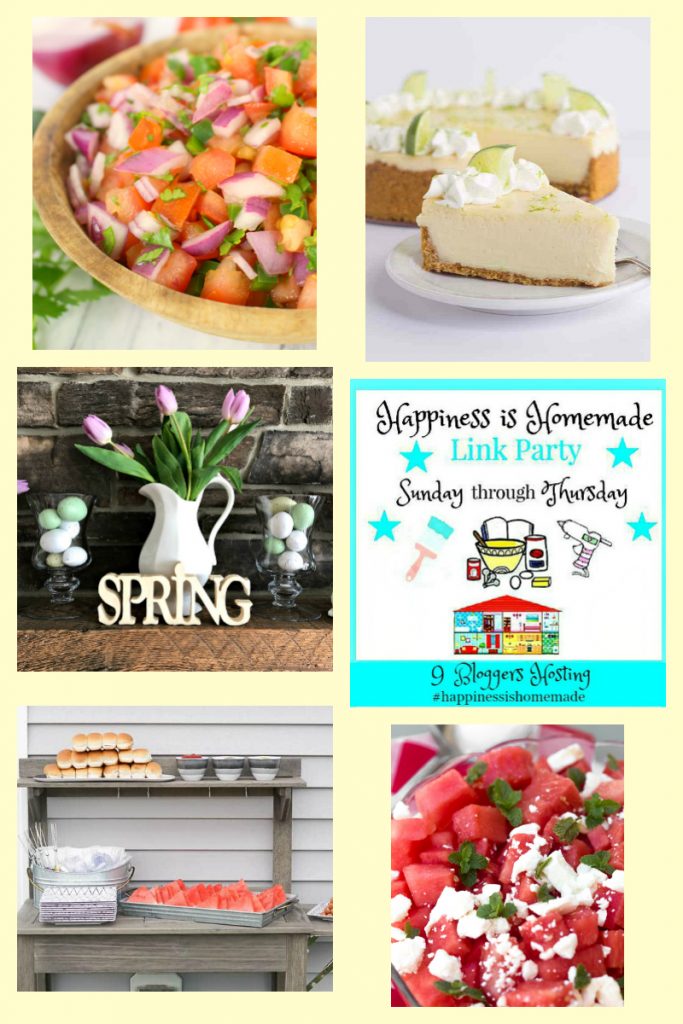 Hppiness is Homemade Link Party collage of features for the week