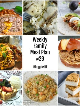 collage of weekly family meal plan foods